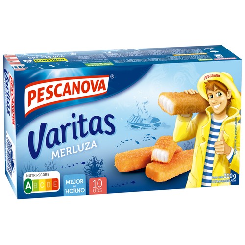 PESCANOVA Varitas de merluza empanada 10 uds.