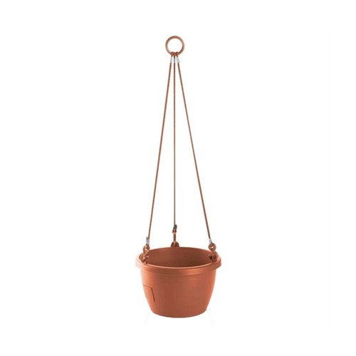 Macetero de autorriego colgante, modelo Marina de 20 cm, incluye cadena y color terracota, TRESDOGAR