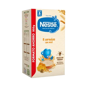 NESTLÉ Papilla de 8 cereales con miel a partir de 6 meses NESTLÉ 950 g.