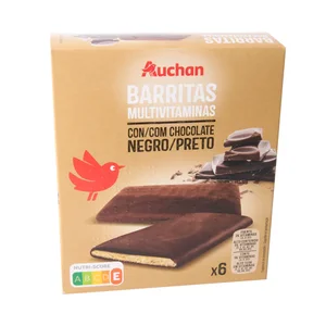 PRODUCTO ALCAMPO Barritas multivitaminas con chocolate negro PRODUCTO ALCAMPO 120 g.