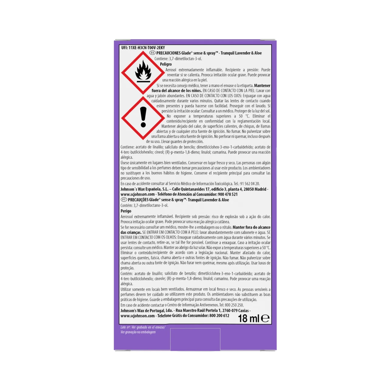 Ambientador eléctrico + recambio con fragancia a lavanda y aloe 18 ml.