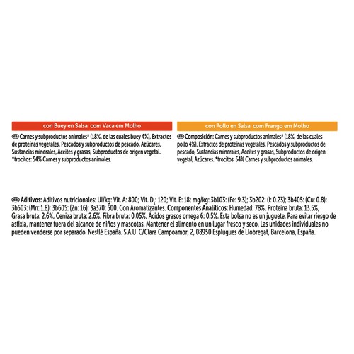 PURINA Felix Alimentación para gatos húmeda en bolsitas 4X80 g.