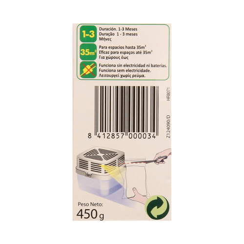 HUMYDRY Recambio de ambientador antihumedad HUMYDRY 450 gr,