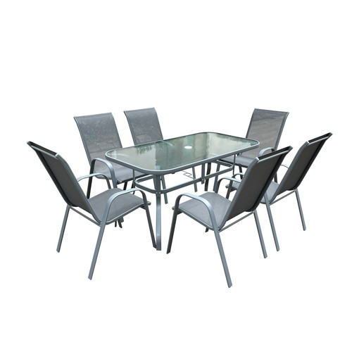 Conjunto comedor jardín 7 piezas, GARDENSTAR ASTURIAS.