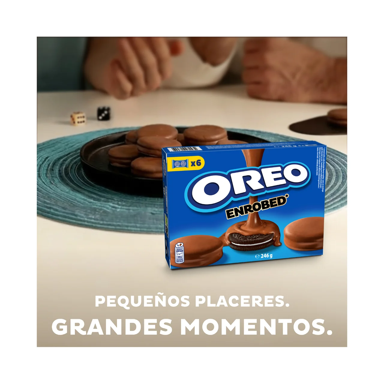 Galletas rellenas de crema de vainilla y cubiertas de chocolate con leche 6 uds. 41 g.