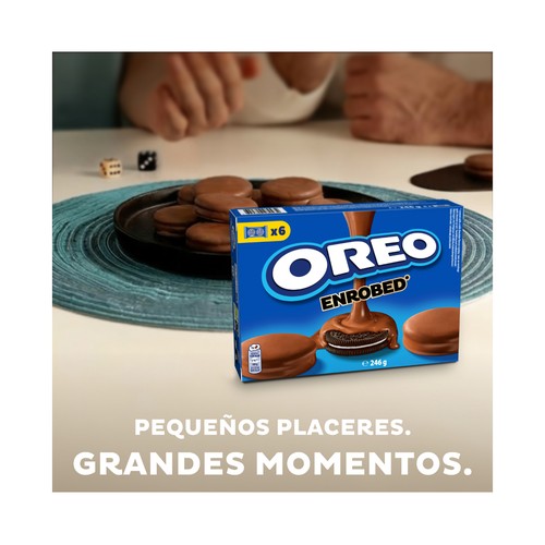 OREO Galletas rellenas de crema de vainilla y cubiertas de chocolate con leche 6 uds. 41 g.