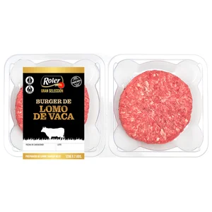 ROLER Gran selección Bandeja con burguer meat de lomo de vaca 2 x 120 g.