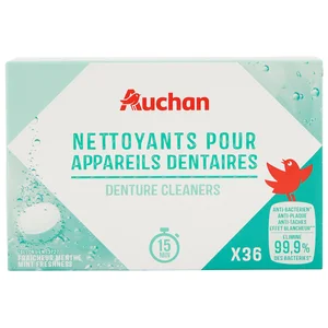 PRODUCTO ALCAMPO Limpiador de prótesis dentales 4 en 1 con sabor menta fresca 36 uds.