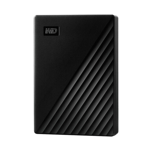 Disco duro externo 4TB WD My Passport negro, tamaño 2,5, conexión USB 3.0.
