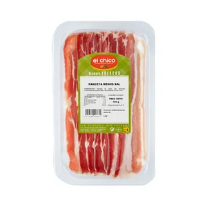 EL CHICO Panceta con un 25% menos de sal, cortada en finas lonchas 180 g.
