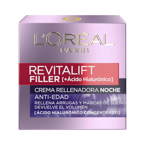 L´ORÉAL PARIS Crema anti-edad y rellenadora de noche con ácido Hialurónico L'ORÉAL PARIS Revitalift filler 50 ml.