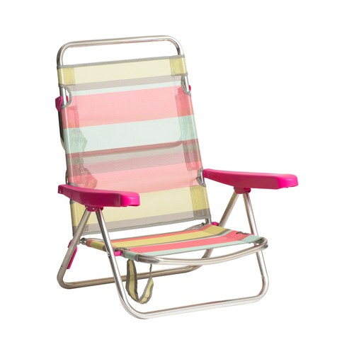 Silla de playa de aluminio y textileno con asa, varios colores ALCO.