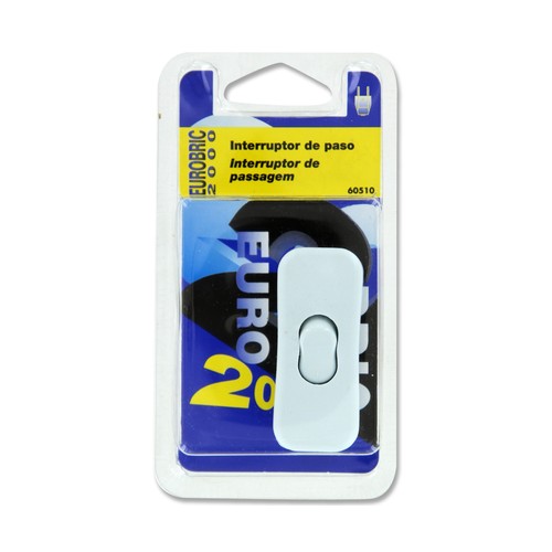 Interruptor de paso 2A/250V, color blanco, EUROBRIC 2000.