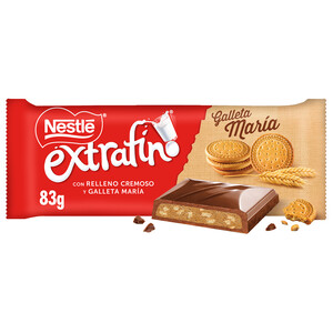 Imagen de NESTLÉ Extrafino Chocolate con leche con galleta maría 83 g.