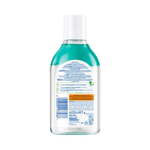 NIVEA Derma skin clear Agua micelar sin perfume para pieles propensas a imperfecciones 400 ml.