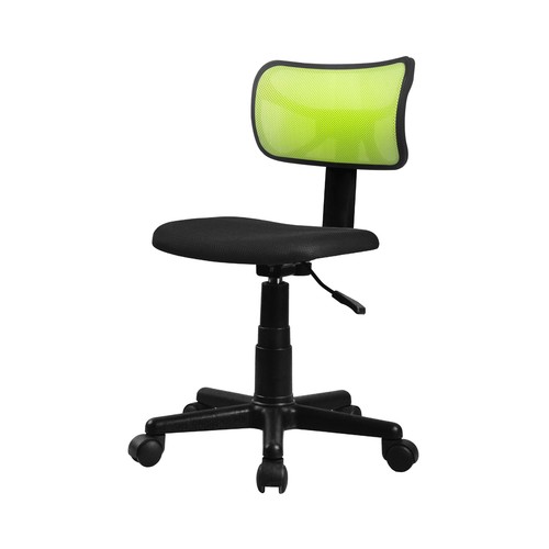 Silla de escritorio 48X41X73/85, estructura de nylon, color negro con respaldo verde. CAMILO RIGAMONTI