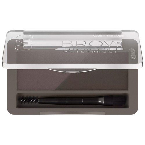 CATRICE Brow powder tono 020 Ash brown Sombras waterproof para cejas, con pincel y cepillo.