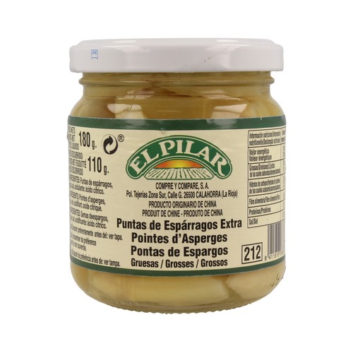 EL PILAR Puntas de espárrago gruesas 110 g.