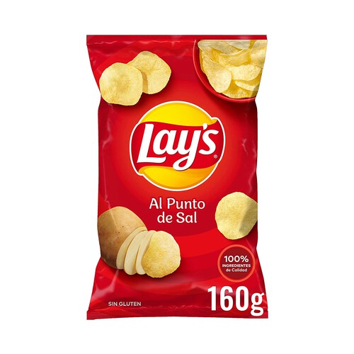 LAY'S Patatas fritas lisas al punto de sal LAY'S 160 g.