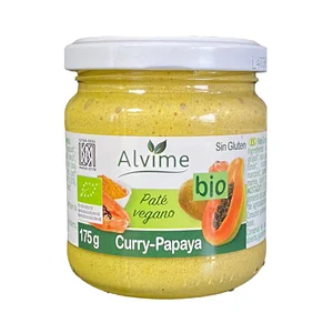 ALVIME Pate vegetal BIO de curry y papaya 175 g.