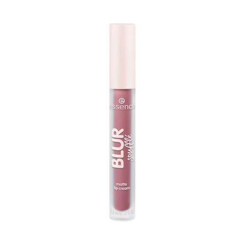 ESSENCE Blur soufflé tono 06 Pillow talking malva frío Crema labial mate, acabado suave y difuminado.