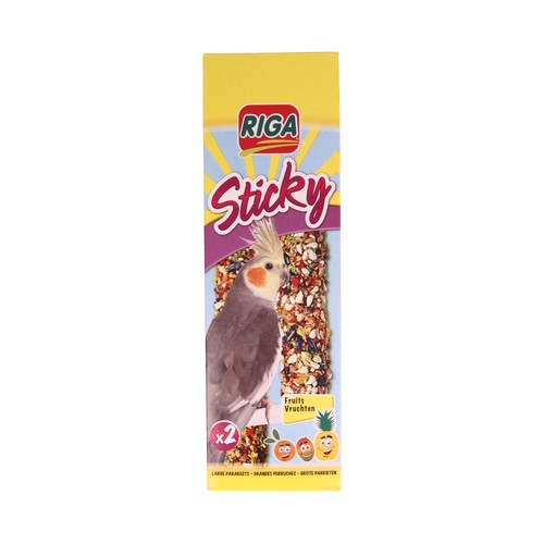 RIGA Barritas para cotorras con sabor a frutas RIGA STICKY 2 barritas de 140 gr,