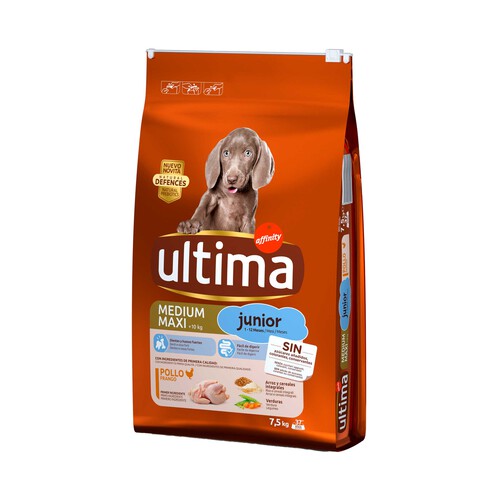 ULTIMA Comida para perro cachorro entre 2 y 12 meses a base de pollo y arroz ÚLTIMA Affinity 7,5 kilog.