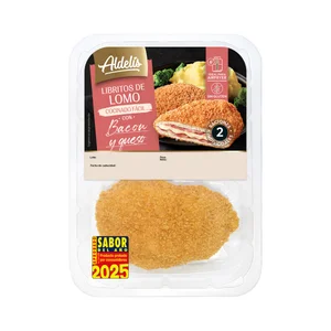 ALDELÍS Libritos de lomo empanados y rellenos de bacon y queso 2 uds.