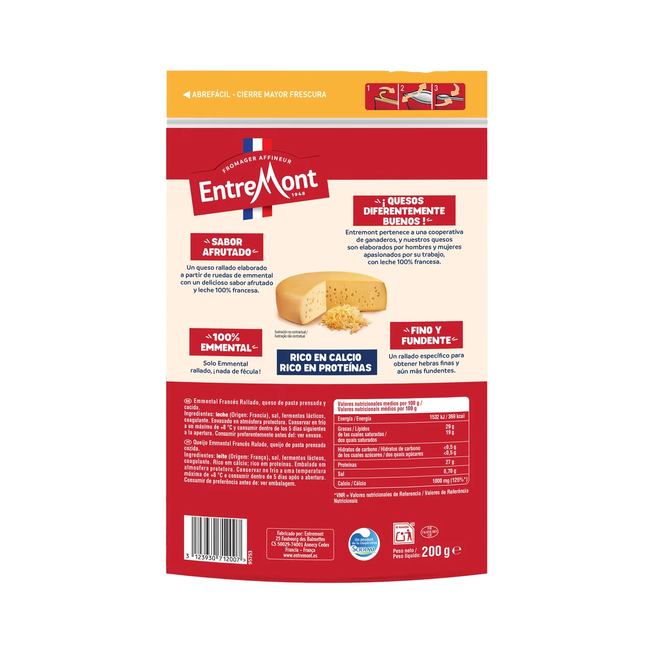 ENTREMONT Queso rallado Emmental ENTREMONT 200 g.