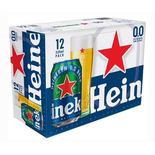 Cervezas 0,0 % HEINEKEN pack 12 uds. x33 cl.