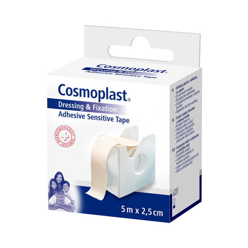 COSMOPLAST Esparadrapo de papel de 2.5 cm COSMPLAST Sensitve 5m.