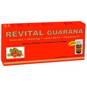 REVITAL Guaraná Complemento alimenticio en viales bebibles que ayudan a disiminuir cansancio y fatiga 20 uds.