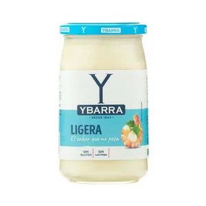 YBARRA Salsa mayonesa ligera, sin conservantes ni colorantes frasco 450 ml.