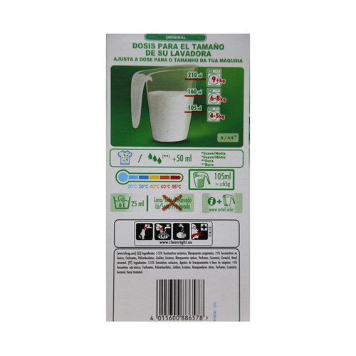 Detergente en polvo Original ARIEL ACTILIFT 31 lav 2,015 kg.