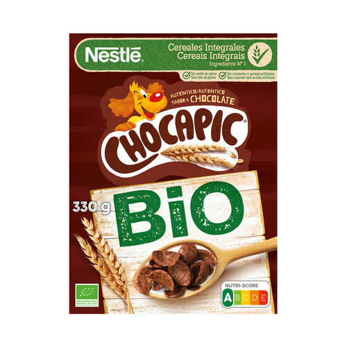 Cereales integrales Chocapic ecológicos NESTLÉ 330 g.
