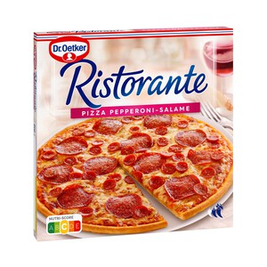 Imagen de DR. OETKER Ristorante Pizza congelada con masa fina de pepperoni y salami 320 g.
