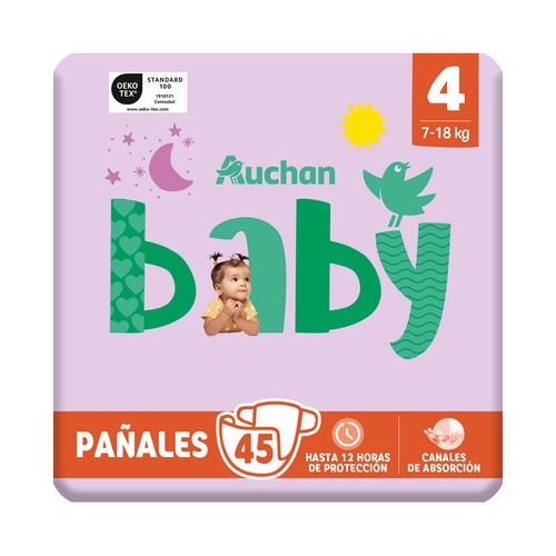 PRODUCTO ALCAMPO Baby Pañales talla 4 (7-18 kg) 45 uds.