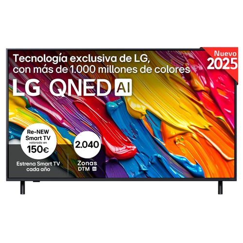 Televisión 165,1 cm (65") QNED LG 65QNED82A6B 4K W, color negro, Smart TV, Ultra HD, 60Hz, WebOS25 IA, USB, Alexa, Google Assistant.