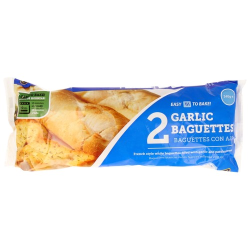 EASY TO BAKE Baguettes con ajo precocinadas 340 gr pack de 2 uds