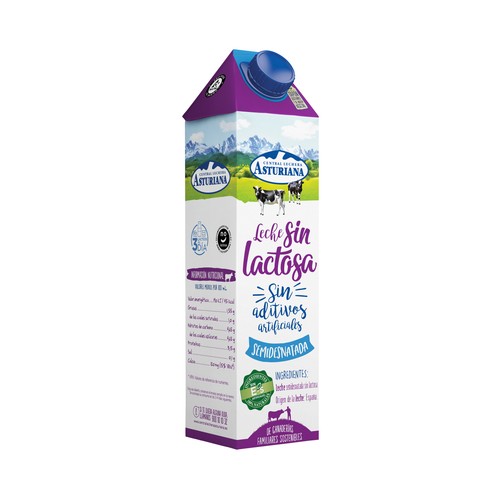 CENTRAL LECHERA ASTURIANA Leche de vaca semidesnatada sin lactosa, de origen español  1 l.