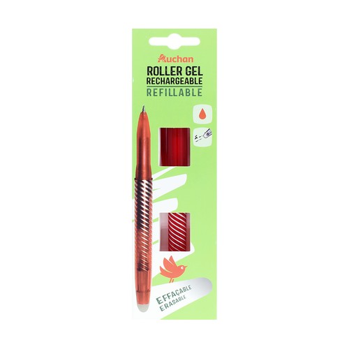 Bolígrafos Tinta Borrable Rojo AUCHAN.