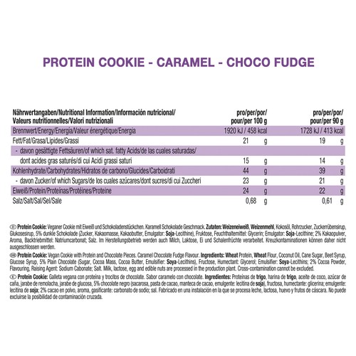 WEIDER Barrita cookie proteínas sabor caramelo con chocolate 90 g.