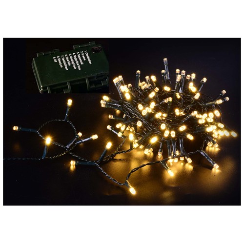 Guirnalda exterior con 200 luces led blanco cálido, 8 funciones, ACTUEL..