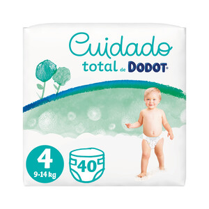 DODOT Pañales talla 4, para niños de 9 a 14 kilogramos DODOT Cuidado total 40 uds.