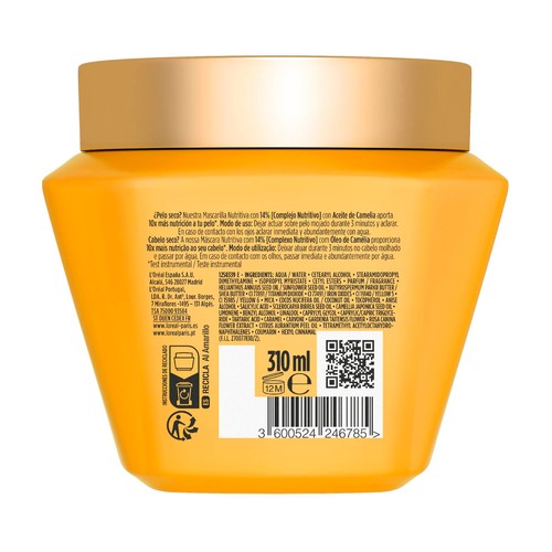 ELVIVE Aceite extraordinario Mascarilla capilar nutritiva para cabellos secos 310 ml.