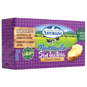 Imagen de CENTRAL LECHERA ASTURIANA Pastilla de mantequilla tradicional sin lactosa CENTRAL LECHERA ASTURIANA 250 g.
