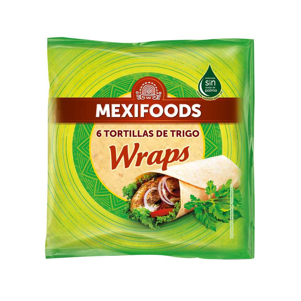 MEXIFOODS Tortillas de trigo MEXIFOODS WRAPS 6 uds, 370 g. Alcampo