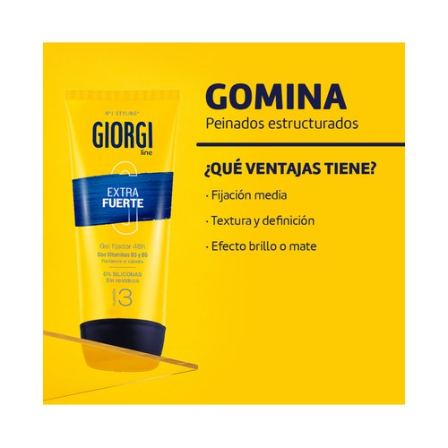 GIORGI Extrafuerte Gel fijador de cabello (fijación 3) hasta 48 horas 50 ml.