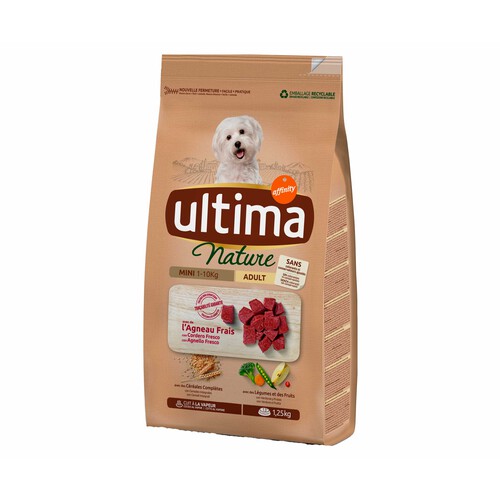 ULTIMA Comida para perro a base de cordero, cereales y legumbres ÚLTIMA NATURE Adult Affinity 1,25 kg