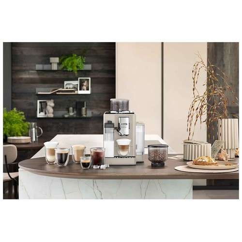 Cafetera espresso superautomática DELONGHI Rivelia EXAM440.55.BG, panel digital color beige, presión 19bar, café en grano o molido, 1450W.